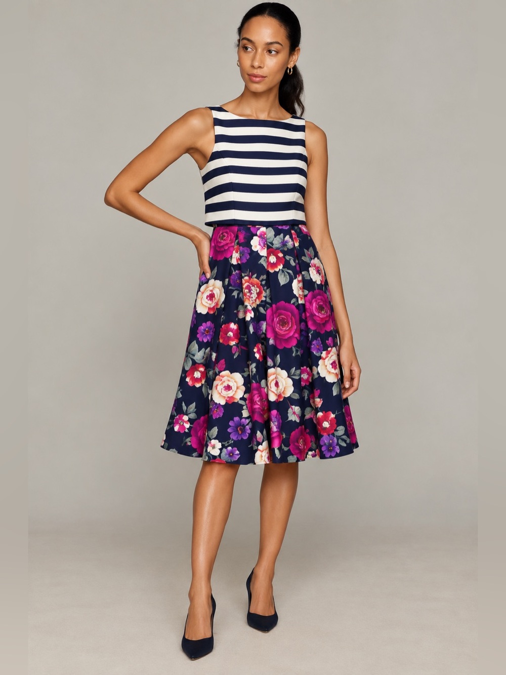 Anthropologie Moulinette Soeurs Floral Striped Dress Size 2